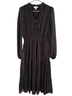 TAMARA H | Black Polka Dot Long Sleeve Sheer Dress